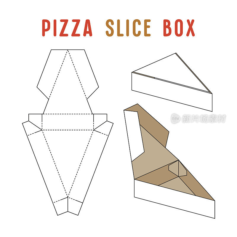 Stock vector box for pizza slice